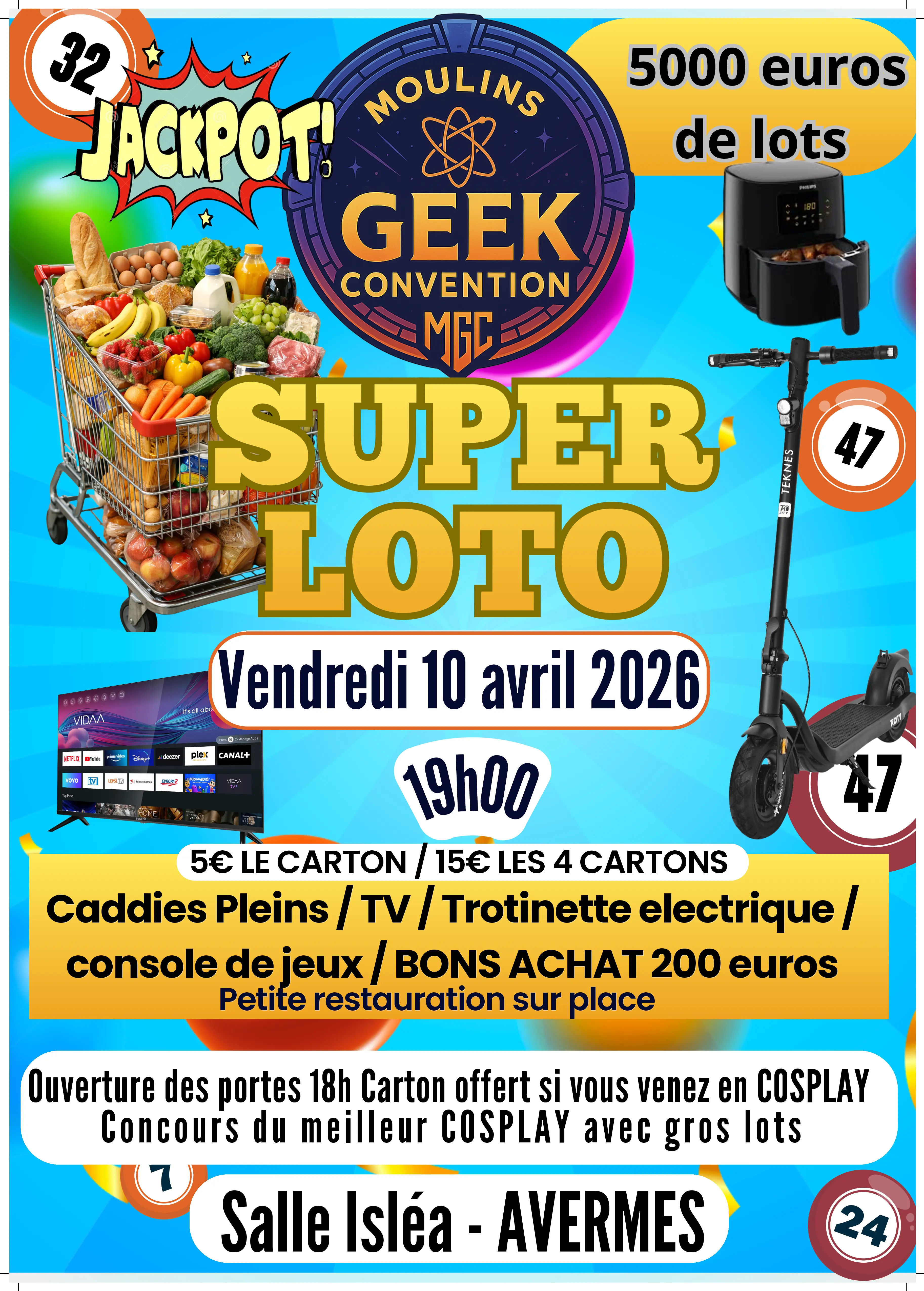 Affiche du super loto avant l'événement
